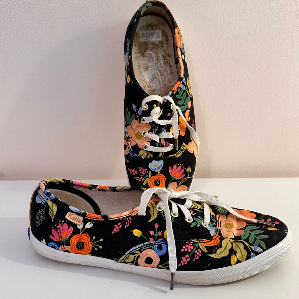 Last Chance: Keds x Rifle Paper Plimsolls Sneakers with Vibrant Floral Design - Picture 7 of 7